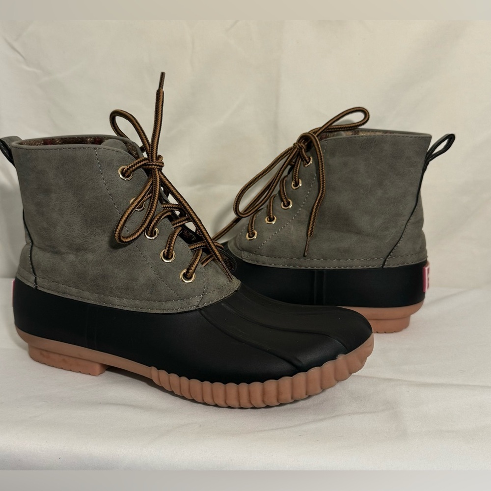 Simply Southern Rain Boots Lace Up-Suede Grey‎ Women's Size 7
